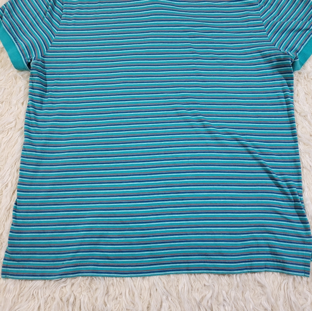 Lacoste - Men's Size 7 Blue Striped Polo Shirt - Picture 12 of 15